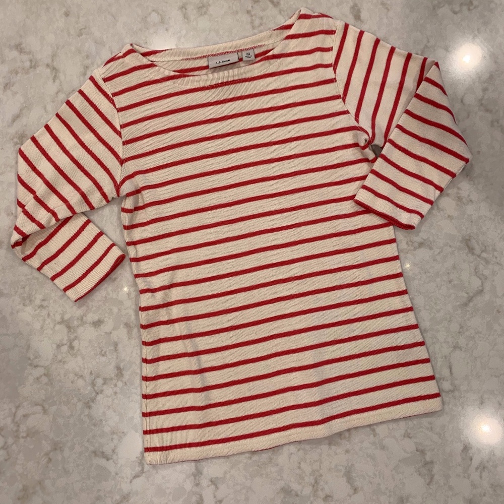 Stripes!!! Boat neck 3/4 sleeve top